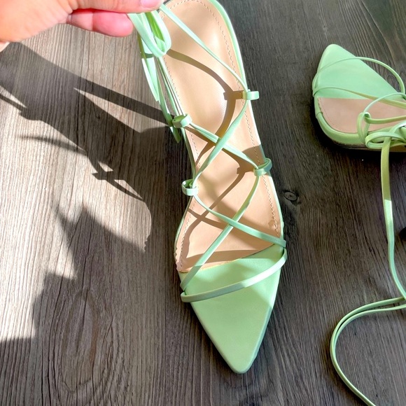 Strappy Mint Green Heels - Picture 4 of 13
